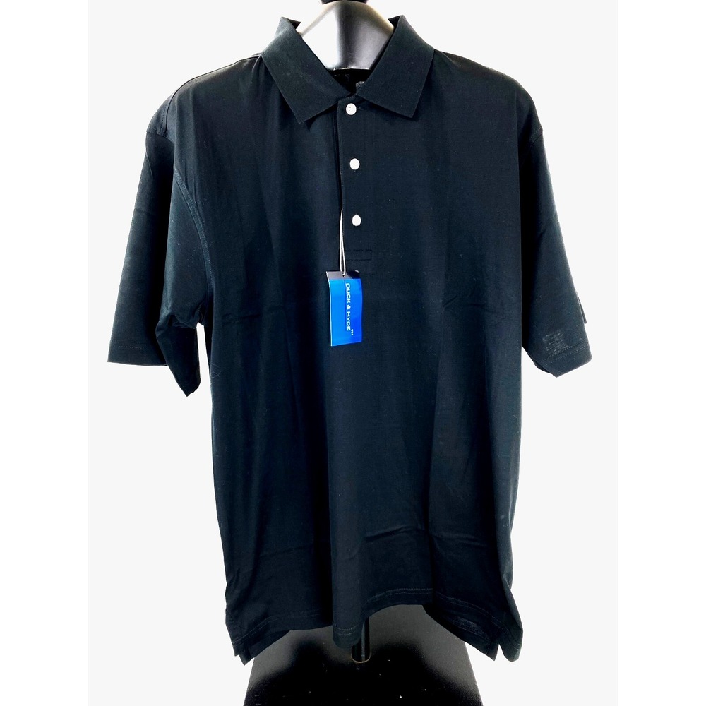 NEW Duck & Hyde Short Sleeves Polo Shirt Men's M Black Hi Quality Orig. $74
